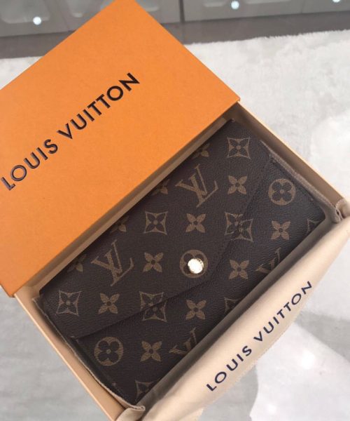 1:1 Replica Louis Vuitton Sarah Wallet Monogram Canvas For Women, Women's Wallets 7.5in/19cm LV M60531
