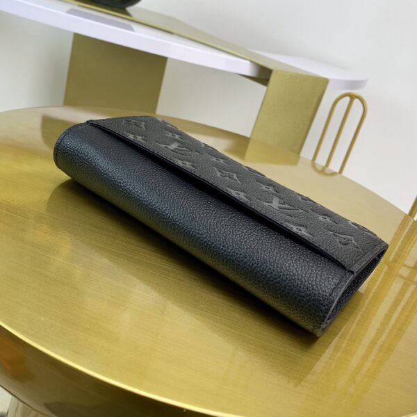 1:1 Replica Louis Vuitton Sarah Wallet Monogram Empreinte Black For Women, Women's Wallet 7.5in/19cm LV M61182