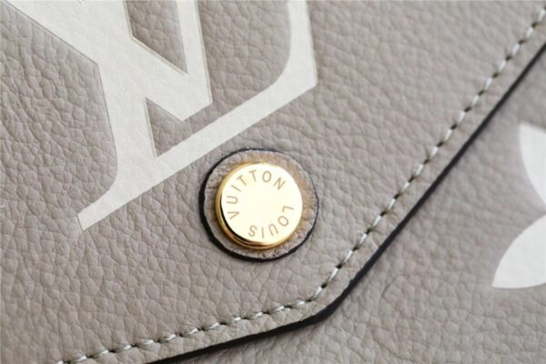 1:1 Replica Louis Vuitton Sarah Wallet Monogram Empreinte Tourterelle Gray / Cream For Women, Women's Wallets 7.5in/19cm LV M81049