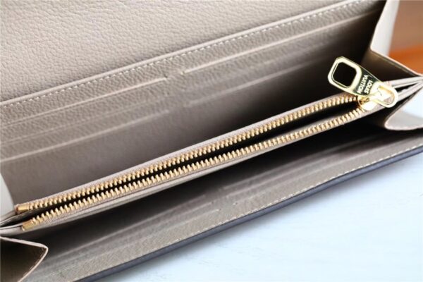 1:1 Replica Louis Vuitton Sarah Wallet Monogram Empreinte Tourterelle Gray / Cream For Women, Women's Wallets 7.5in/19cm LV M81049