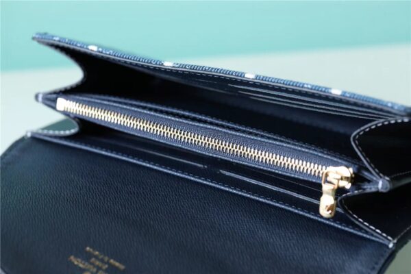 1:1 Replica Louis Vuitton Sarah Wallet Monogram Jacquard Denim Navy Blue For Women, Women's Wallets 7.5in/19cm LV 