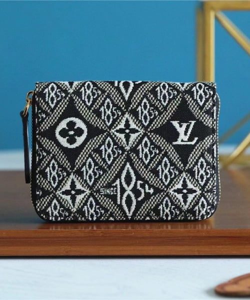1:1 Replica Louis Vuitton Since 1854 Zippy Coin Purse Jacquard Since 1854 By Nicolas Ghesquiere Gray For Women, Women's Wallets 4.3in/11cm LV M69997