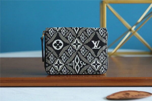 1:1 Replica Louis Vuitton Since 1854 Zippy Coin Purse Jacquard Since 1854 By Nicolas Ghesquiere Gray For Women, Women's Wallets 4.3in/11cm LV M69997