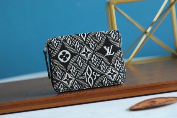 1:1 Replica Louis Vuitton Since 1854 Zippy Coin Purse Jacquard Since 1854 By Nicolas Ghesquiere Gray For Women, Women's Wallets 4.3in/11cm LV M69997
