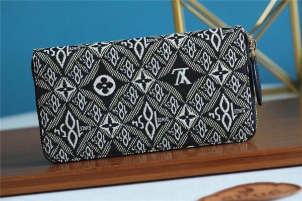 1:1 Replica Louis Vuitton Since 1854 Zippy Wallet Jacquard Since 1854 Gray For Women, Women's Wallets 7.7in/20cm LV 