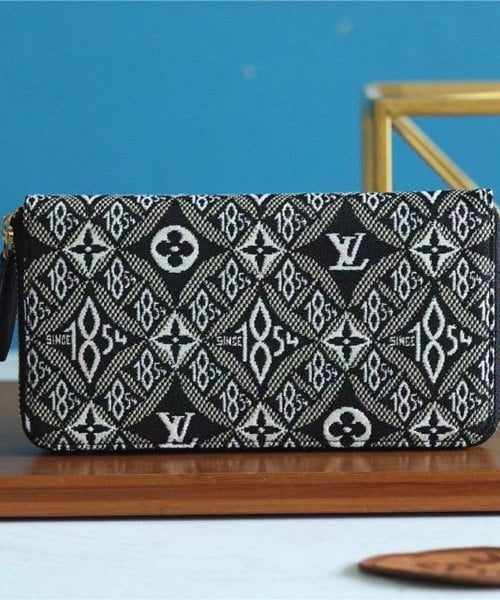 1:1 Replica Louis Vuitton Since 1854 Zippy Wallet Jacquard Since 1854 Gray For Women, Women's Wallets 7.7in/20cm LV
