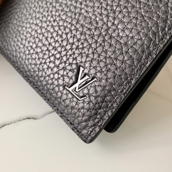 1:1 Replica Louis Vuitton Slender Wallet Taiga Black For Men, Men's Wallet 4.3in/11cm LV M30539