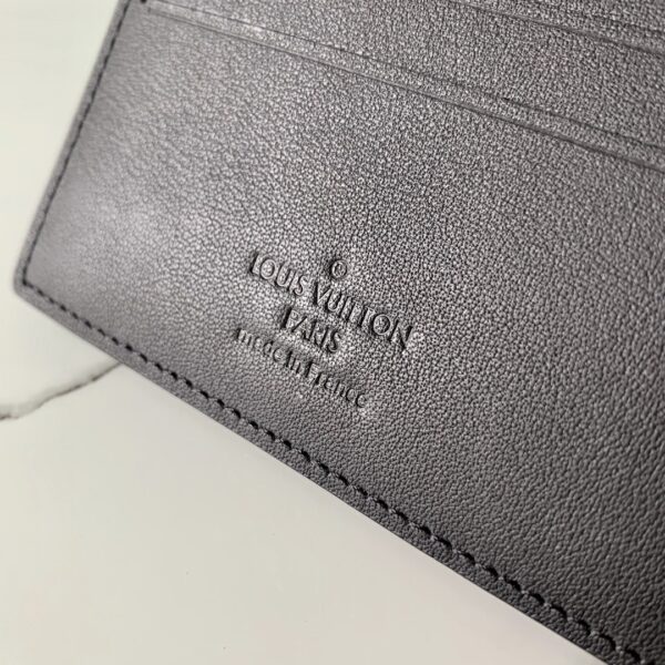1:1 Replica Louis Vuitton Slender Wallet Taiga Black For Men, Men's Wallet 4.3in/11cm LV M30539