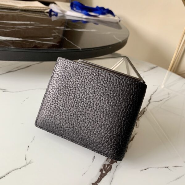 1:1 Replica Louis Vuitton Slender Wallet Taiga Black For Men, Men's Wallet 4.3in/11cm LV M30539