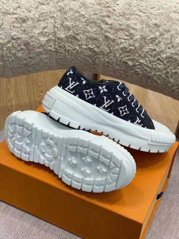 Louis Vuitton Squad Sneaker Monogram Denim Black For Women LV