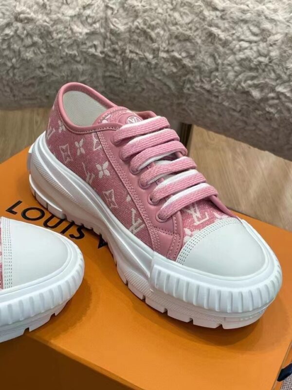Louis Vuitton Squad Sneaker Monogram Denim Pink For Women LV 1A9S0M