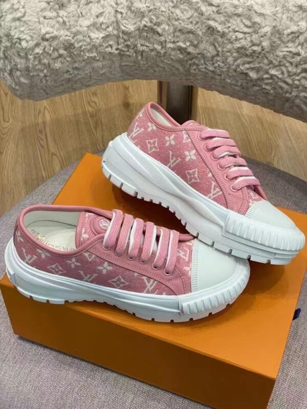 Louis Vuitton Squad Sneaker Monogram Denim Pink For Women LV 1A9S0M