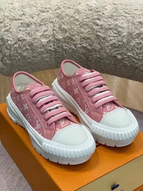 Louis Vuitton Squad Sneaker Monogram Denim Pink For Women LV 1A9S0M