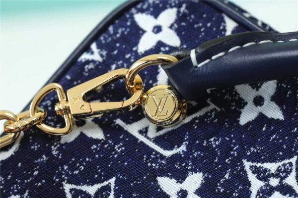 1:1 Replica Louis Vuitton Square Bag Jacquard Denim By Nicolas Ghesquiere Black For Women, Women's Bags, Shoulder And Crossbody Bags 6.3in/16cm LV
