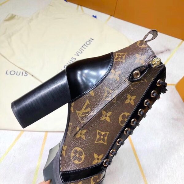 Louis Vuitton Star Trail Ankle Boot Patent Monogram Material Black For Women LV 1A2Y7P