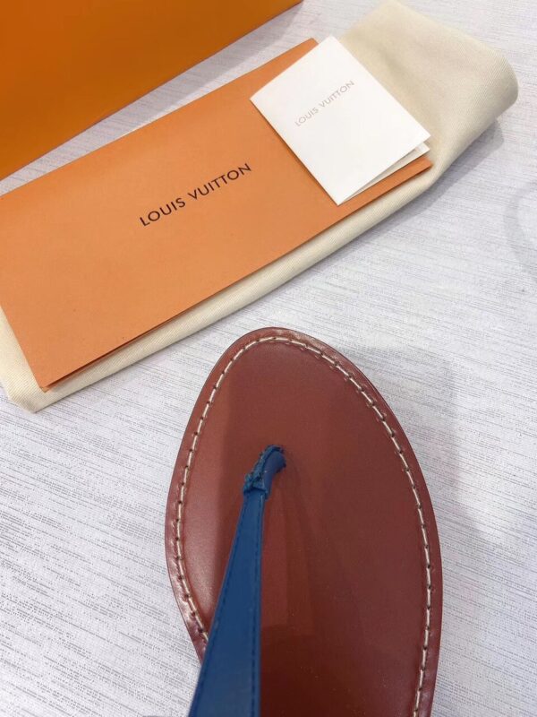 Louis Vuitton Starboard Flat Thong Sandal Monogram Denim Blue For Women LV 1A7RDP