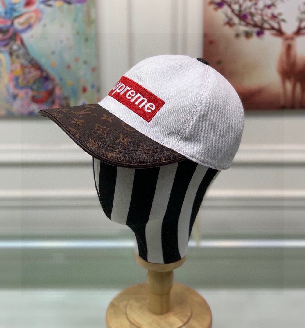 Louis Vuitton Supreme Cap White LV Cap