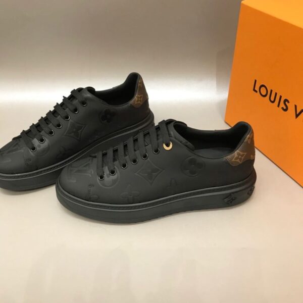 Louis Vuitton Time Out Sneaker Patent Monogram Material Black For Women LV
