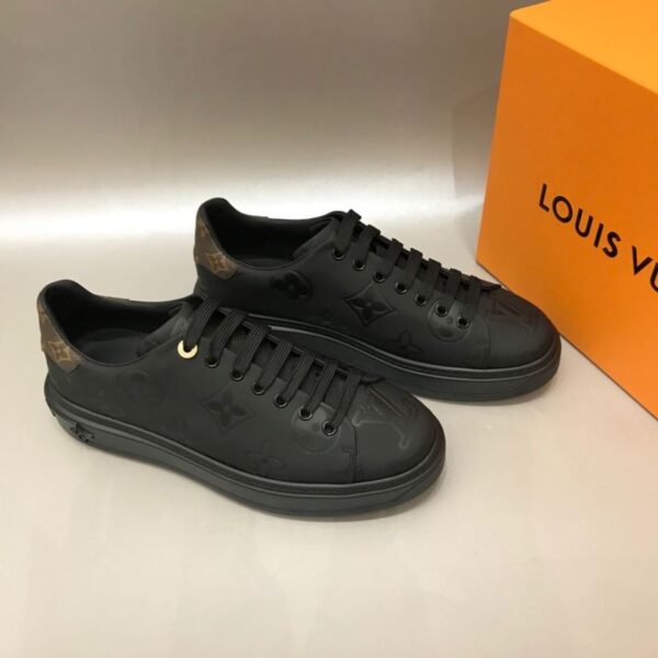 Louis Vuitton Time Out Sneaker Patent Monogram Material Black For Women LV