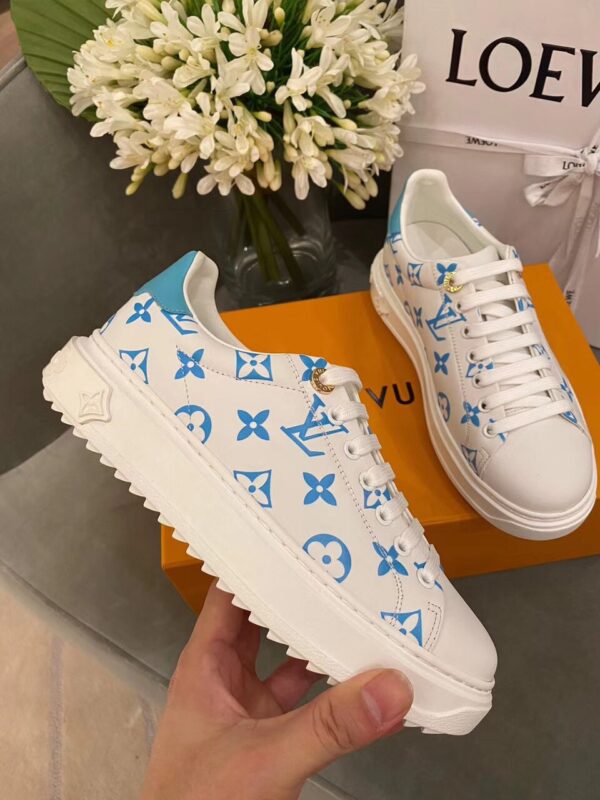 Louis Vuitton Time Out Sneakers White/Blue For Women LV
