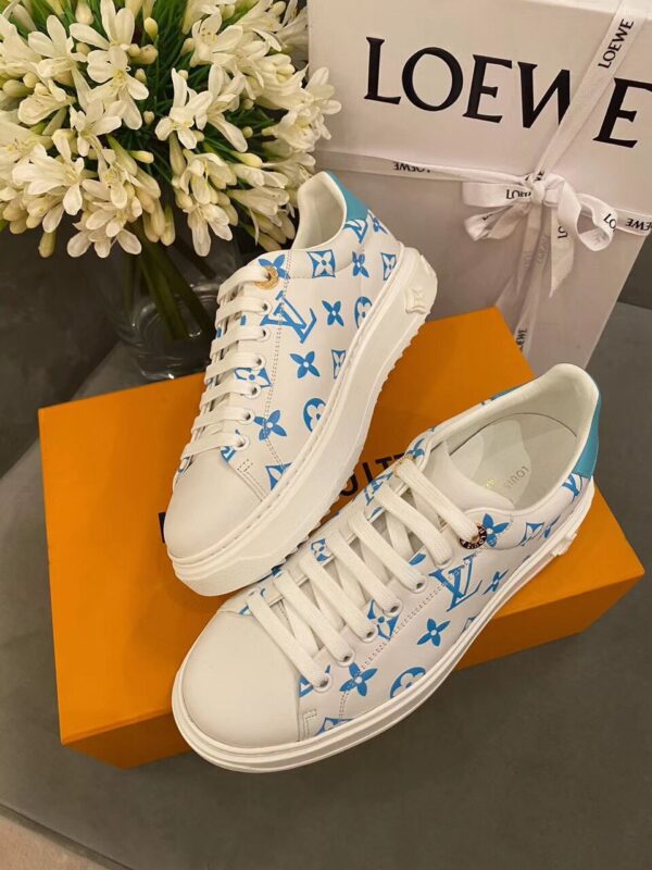 Louis Vuitton Time Out Sneakers White/Blue For Women LV