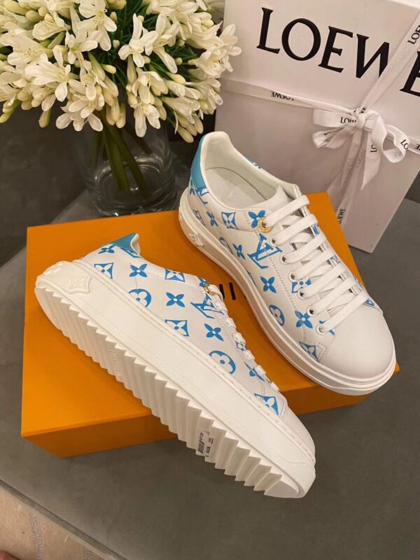 Louis Vuitton Time Out Sneakers White/Blue For Women LV
