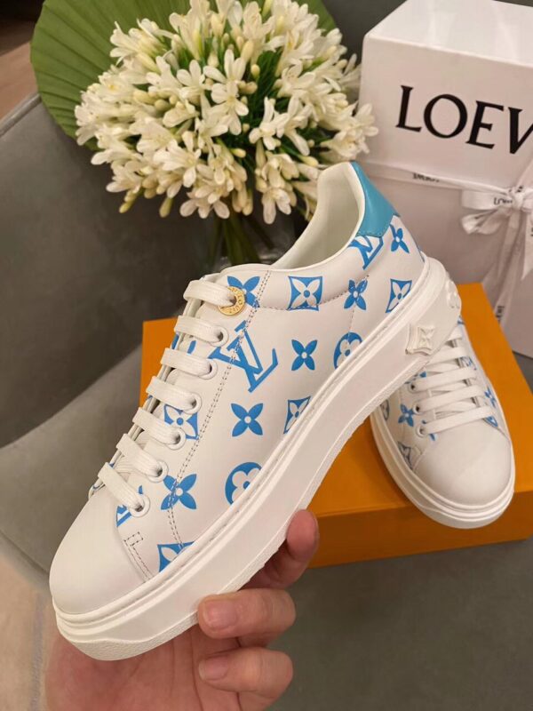 Louis Vuitton Time Out Sneakers White/Blue For Women LV