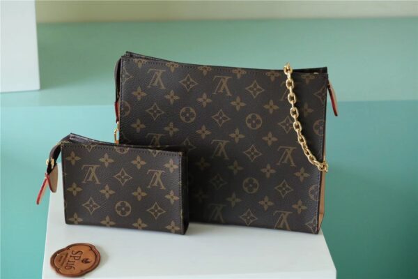 1:1 Replica Louis Vuitton Toiletry Pouch on Chain Monogram Canvas For Women, Women's Wallets 9.8in/25cm LV M81412