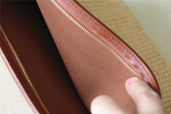 1:1 Replica Louis Vuitton Toiletry Pouch on Chain Raffia Natural /Ceramel Brown  For Women, Women's Wallets 9.8in/25cm LV