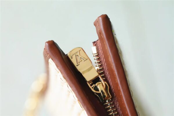 1:1 Replica Louis Vuitton Toiletry Pouch on Chain Raffia Natural /Ceramel Brown  For Women, Women's Wallets 9.8in/25cm LV