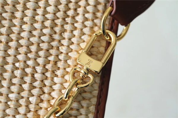 1:1 Replica Louis Vuitton Toiletry Pouch on Chain Raffia Natural /Ceramel Brown  For Women, Women's Wallets 9.8in/25cm LV