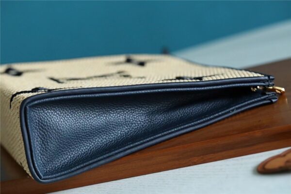 1:1 Replica Louis Vuitton Toiletry Pouch Raffia Natural /Black For Women, Women's Wallets 9.8in/25cm LV