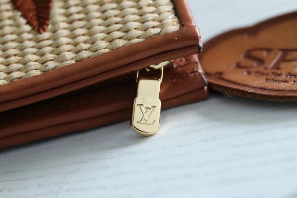 1:1 Replica Louis Vuitton Toiletry Pouch Raffia Natural /Caramel Brown For Women, Women's Wallets 9.8in/25cm LV