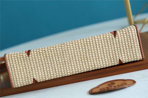 1:1 Replica Louis Vuitton Toiletry Pouch Raffia Natural /Caramel Brown For Women, Women's Wallets 9.8in/25cm LV