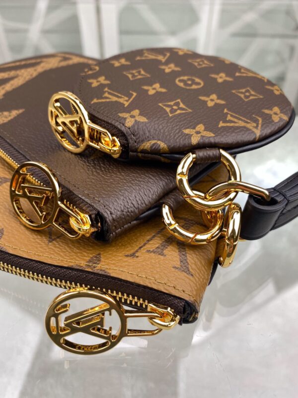 1:1 Replica Louis Vuitton Trio Pouch Monogram Giant/ Monogram Reverse/ Monogram Canvas Pink For Women, Women's Wallets 7.7in/19.5cm LV M68756