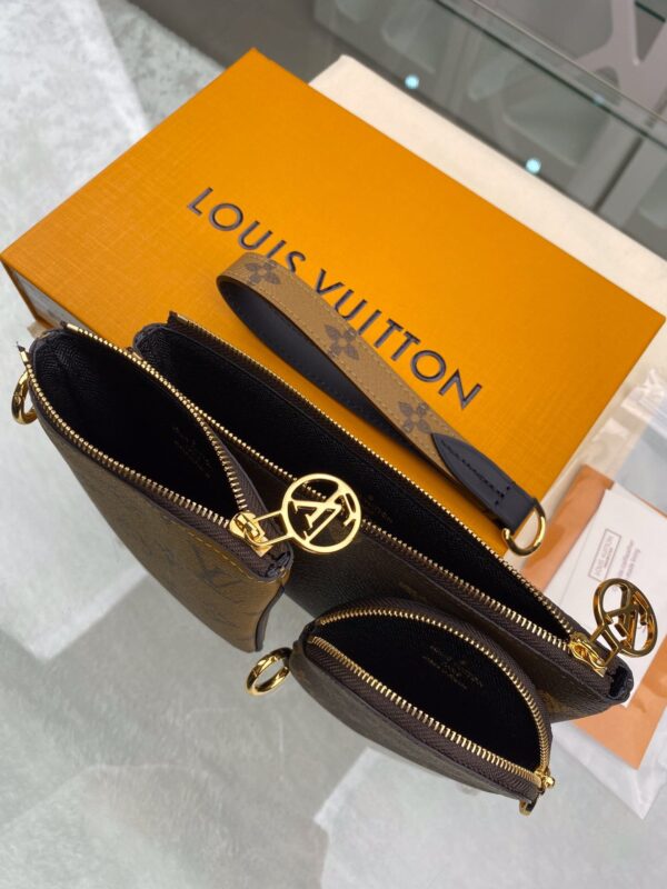 1:1 Replica Louis Vuitton Trio Pouch Monogram Giant/ Monogram Reverse/ Monogram Canvas Pink For Women, Women's Wallets 7.7in/19.5cm LV M68756
