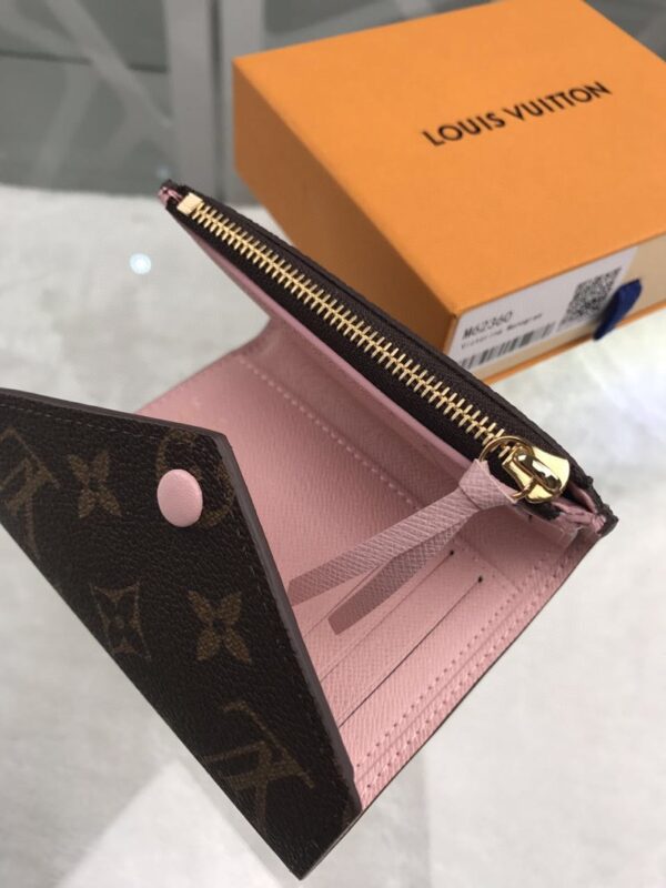 1:1 Replica Louis Vuitton Victorine Wallet Canvas Brown For Women, Women's Wallet 3.5in/9.5cm LV M62360