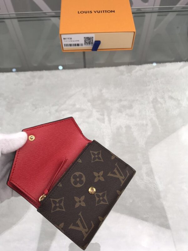 1:1 Replica Louis Vuitton Victorine Wallet In Monogram Canvas Red For Women, Women's Wallet 12cm LV M41938