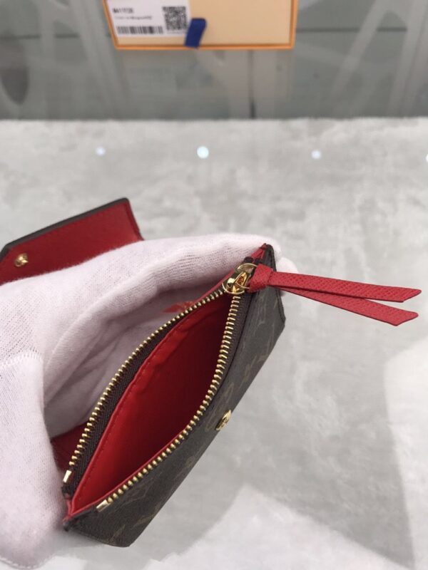 1:1 Replica Louis Vuitton Victorine Wallet In Monogram Canvas Red For Women, Women's Wallet 12cm LV M41938
