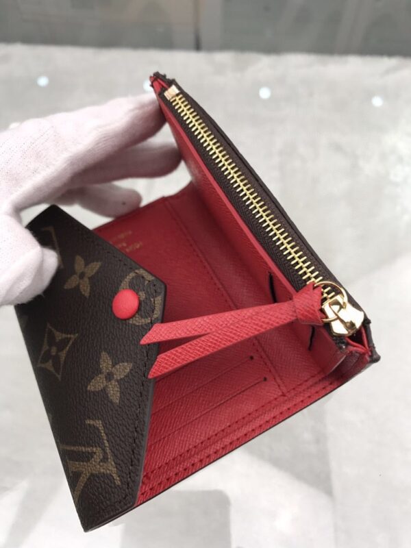 1:1 Replica Louis Vuitton Victorine Wallet In Monogram Canvas Red For Women, Women's Wallet 12cm LV M41938