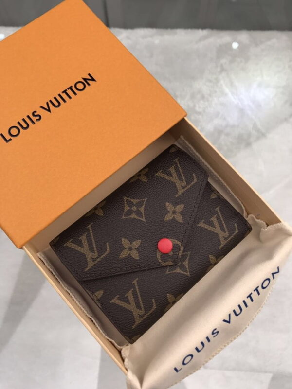 1:1 Replica Louis Vuitton Victorine Wallet In Monogram Canvas Red For Women, Women's Wallet 12cm LV M41938