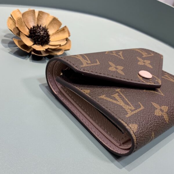 1:1 Replica Louis Vuitton Victorine Wallet Monogram Canvas Rose Ballerine Pink For Women, Women's Wallet 4.7in/12cm LV M62360