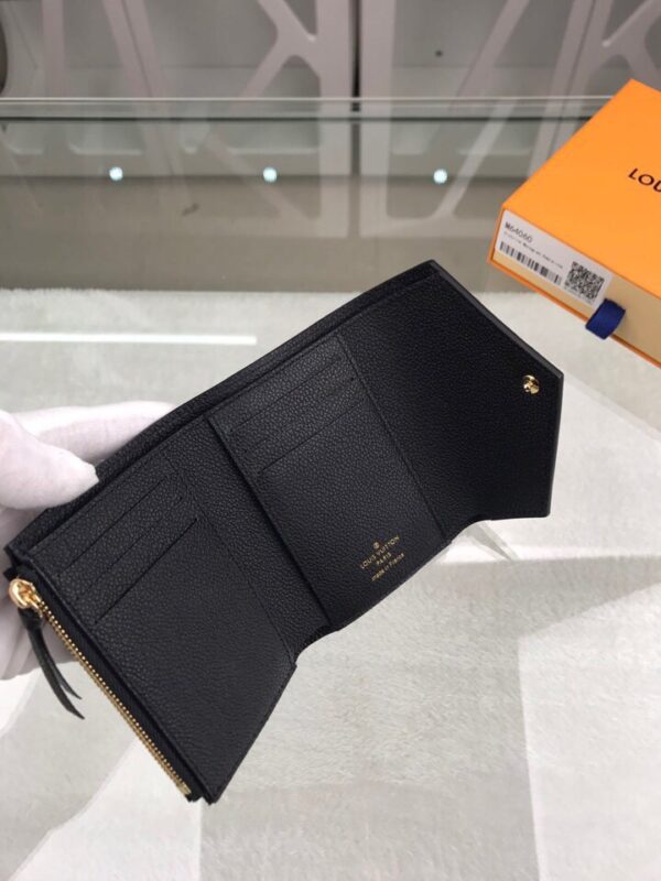 1:1 Replica Louis Vuitton Victorine Wallet Monogram Empreinte Black For Women, Women's Wallets 4.7in/12cm LV M64060