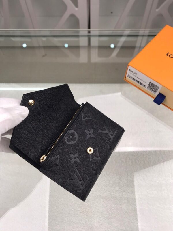 1:1 Replica Louis Vuitton Victorine Wallet Monogram Empreinte Black For Women, Women's Wallets 4.7in/12cm LV M64060