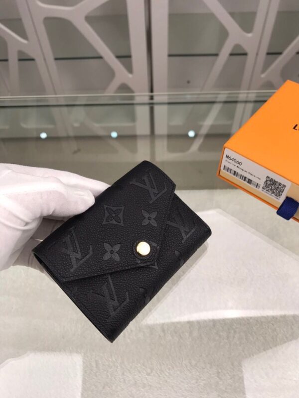 1:1 Replica Louis Vuitton Victorine Wallet Monogram Empreinte Black For Women, Women's Wallets 4.7in/12cm LV M64060