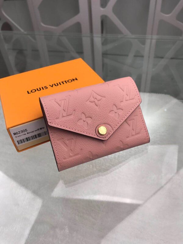 1:1 Replica Louis Vuitton Victorine Wallet Monogram Empreinte Pink For Women, Women's Wallets 4.7in/12cm LV