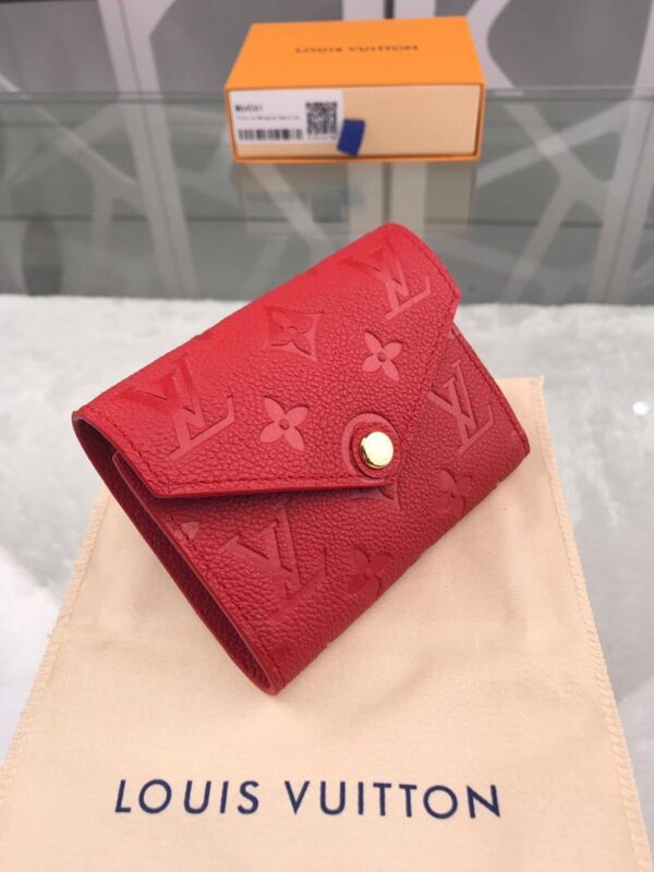 1:1 Replica Louis Vuitton Victorine Wallet Monogram Empreinte Red For Women, Women's Wallets 4.7in/12cm LV 