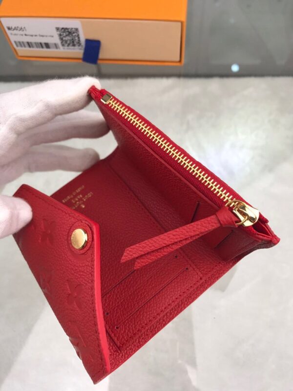 1:1 Replica Louis Vuitton Victorine Wallet Monogram Empreinte Red For Women, Women's Wallets 4.7in/12cm LV 
