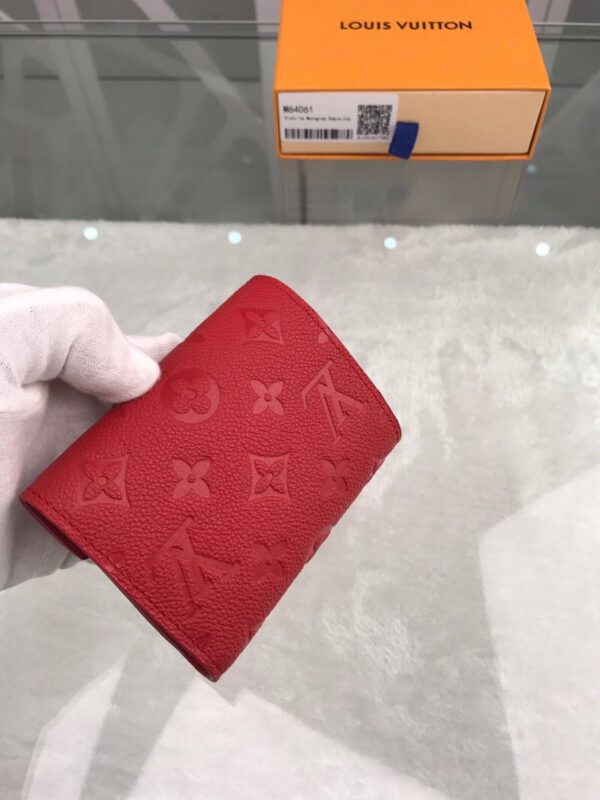 1:1 Replica Louis Vuitton Victorine Wallet Monogram Empreinte Red For Women, Women's Wallets 4.7in/12cm LV 