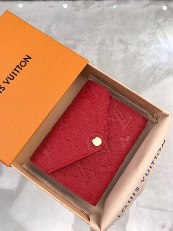 1:1 Replica Louis Vuitton Victorine Wallet Monogram Empreinte Red For Women, Women's Wallets 4.7in/12cm LV 